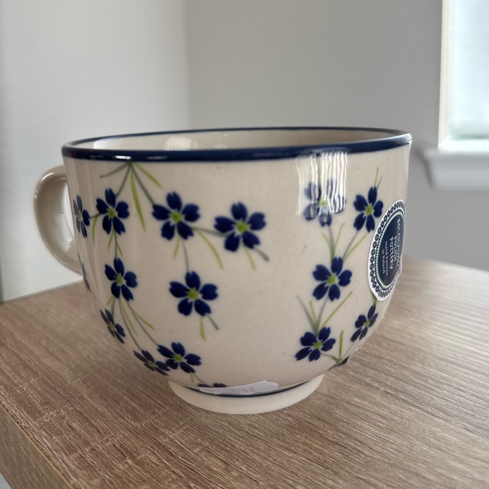 New! Polish Pottery 🇵🇱 Collection in Blue Willow Floral Mug RARE&LIMITED EDITION